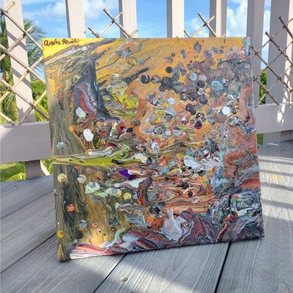 "Bizarre Universe" 12" X 12" Acrylic Painting:*: Artist: Amber Eisentraut - Picture 2 of 3